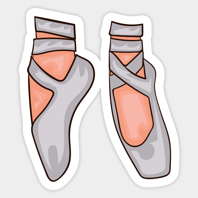 Silver Ballet Shoes Sticker by CatsAreAmazing1